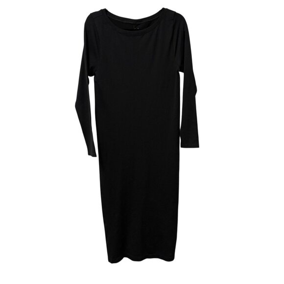 Isabel Maternity Dresses & Skirts - ISABEL MATERNITY MAXI DRESS LONG SLEEVE BLACK BACK SLIT SIZE L STRETCH MINIMAL